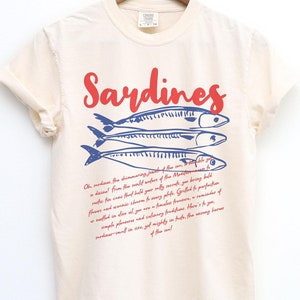 Sardines Shirt, Fish Shirt, Sardines Tshirt, Vintage Sardine, Coastal Aesthetic, Retro Graphic Tee, Men Women, Trendy, Sardines T-Shirt