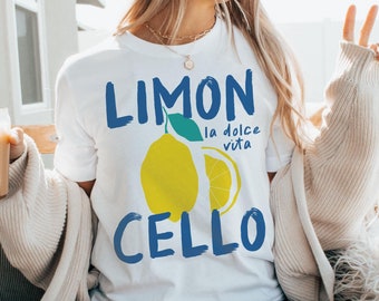Limoncello Shirt, Lemon Shirt, Amalfi Coast, Italy TShirt, Vacation T-Shirt, Preppy Shirt, Lemons Tee, Cocktail T Shirt, Retro Graphic Tee