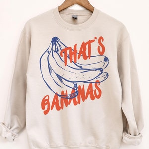 Bananen Sweatshirt, Bananen Rundhalsausschnitt, Essen Sweatshirt, Obst Sweatshirt, lustiges Essen Shirt, Retro Sweatshirt, Vintage Ästhetik, Essen Wortspiel