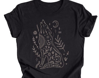 Wolf Shirt, Howling Wolf Shirt, Spirit Animal Shirt, Totem Animal Shirt, Wolf Tshirt, Spirit Animal Wolf, Western Boho Shirt, Wolf Totem