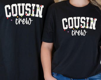 Cousin Crew Shirt, Christmas Shirts, Matching Family, Cousins Holiday, Adult Youth Toddler, Xmas TShirt, Group T-Shirts, Festive Lights