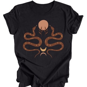 Snake Shirt, Snakes Tshirt, Celestial Snakes T Shirt, Western Shirt, Spiritual Shirts, Boho Western Shirt, Snake T Shirt, Trendy Shirts