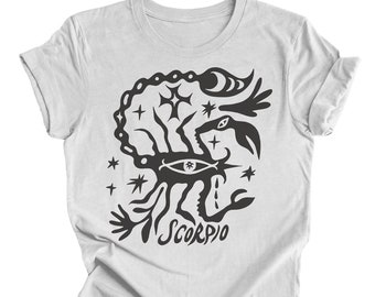 Scorpio Graphic Tee, Astrology Tshirt, Scorpio Zodiac Sign, Trendy Scorpio Shirt, Birthday Gift Scorpio, Scorpion Gifts, Zodiac Lover Shirts