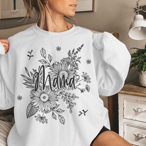 Mama Sweatshirt, Mama Crewneck, Floral Mama Sweatshirt, Mama Flower Sweatshirt, Floral Crewneck, Mothers Day Shirt, Floral Sweatshirt Mama