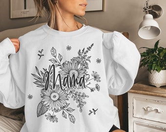 Mama Sweatshirt, Mama Crewneck, Floral Mama Sweatshirt, Mama Flower Sweatshirt, Floral Crewneck, Mothers Day Shirt, Floral Sweatshirt Mama