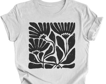 Flowers Tshirt, Boho Wildflowers Tshirt, Boho Flowers Shirt, Floral Nature Shirt, Art Nouveau Art Deco Shirt, Flowers Lover Graphic T Shirt
