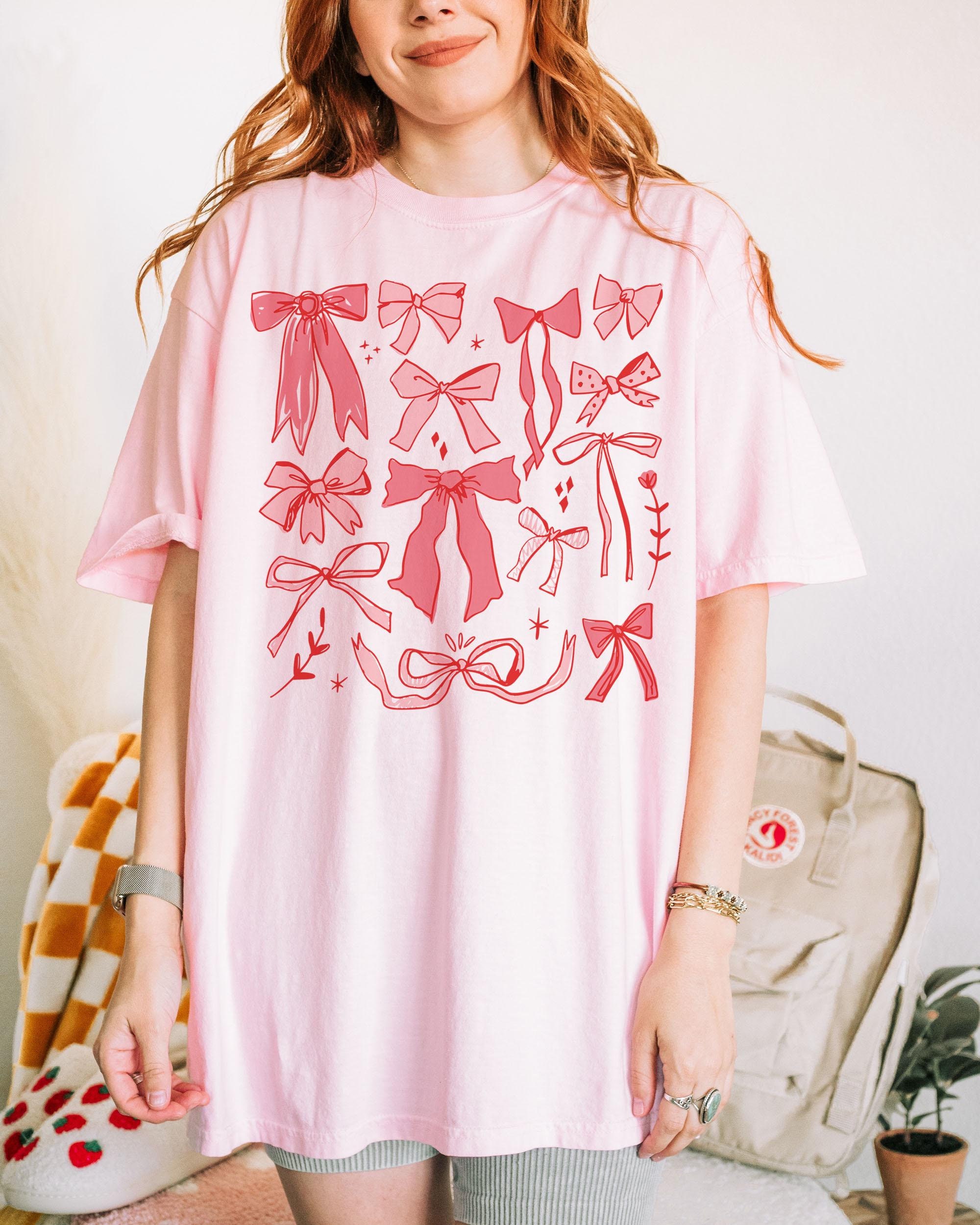 Coquette Shirt, Bows T Shirt, Valentines Day Shirt, Valentine Graphic Tee, Ribbons Collage, Coquette Valentine, Trendy Shirts, Bows Collage