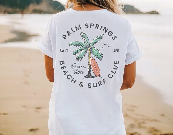 Beach Shirt, Palm Springs Shirt, Aesthetic Shirt, Y2K Tshirt, Coconut Girl, Preppy Tshirt, VSCO girl, Retro Beach T-Shirts, Surf Shirt