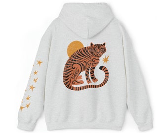 スウェット・トレーナー HAPPY TIGER SWEATSHIRT Tiger Sweatshirt Funky Asian Tiger Hoodie Modern Boho