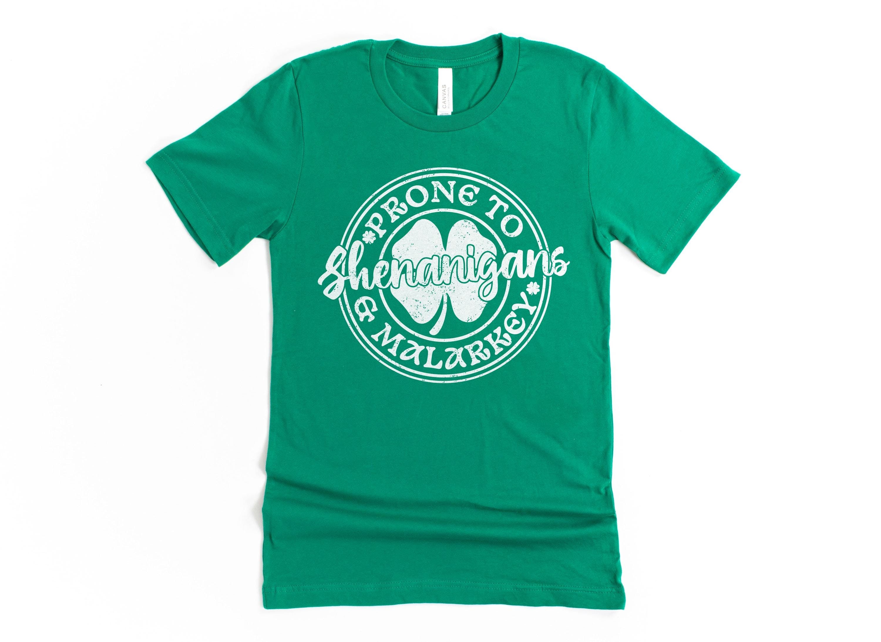 St Patricks Day Shirt, Youth Toddler, Prone to Shenanigans and Malarkey, Irish TShirt, Saint Patricks Day, Funny Shirts Kids, Distressed Tee