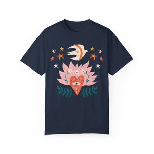 Sacred Heart Shirt, Comfort Colors, Tattoo Shirt, Vintage Shirt, Retro 70s Shirt, Hippie Shirt, Retro Tshirt, Flaming Heart, Alt Graphic Tee image 7