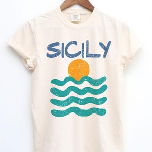 Sicily Shirt, Sicily Italy, Sunset T Shirt, Coastal Aesthetic, Beach Tee, Travel Shirt, Sicily Sunset Tee, Italian Vacation Souvenir T-Shirt