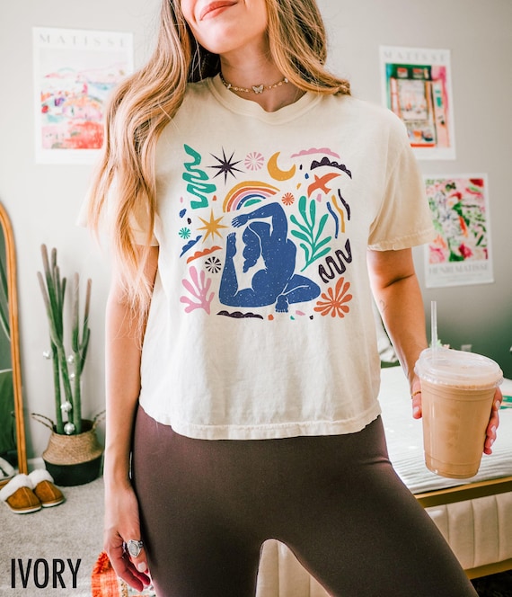 Yoga Crop Top, Fitness Crops, Pilates Crop Tee, Comfort Colors, Yoga Instructor, Gift for Yogi, Mindful Meditation, Wellness Cropped Tee