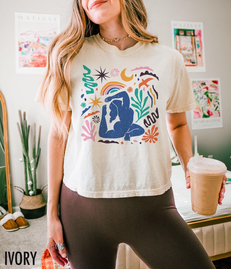 Yoga Crop Top, Fitness Crops, Pilates Crop Tee, Comfort Colors, Yoga Instructor, Gift for Yogi, Mindful Meditation, Wellness Cropped Tee