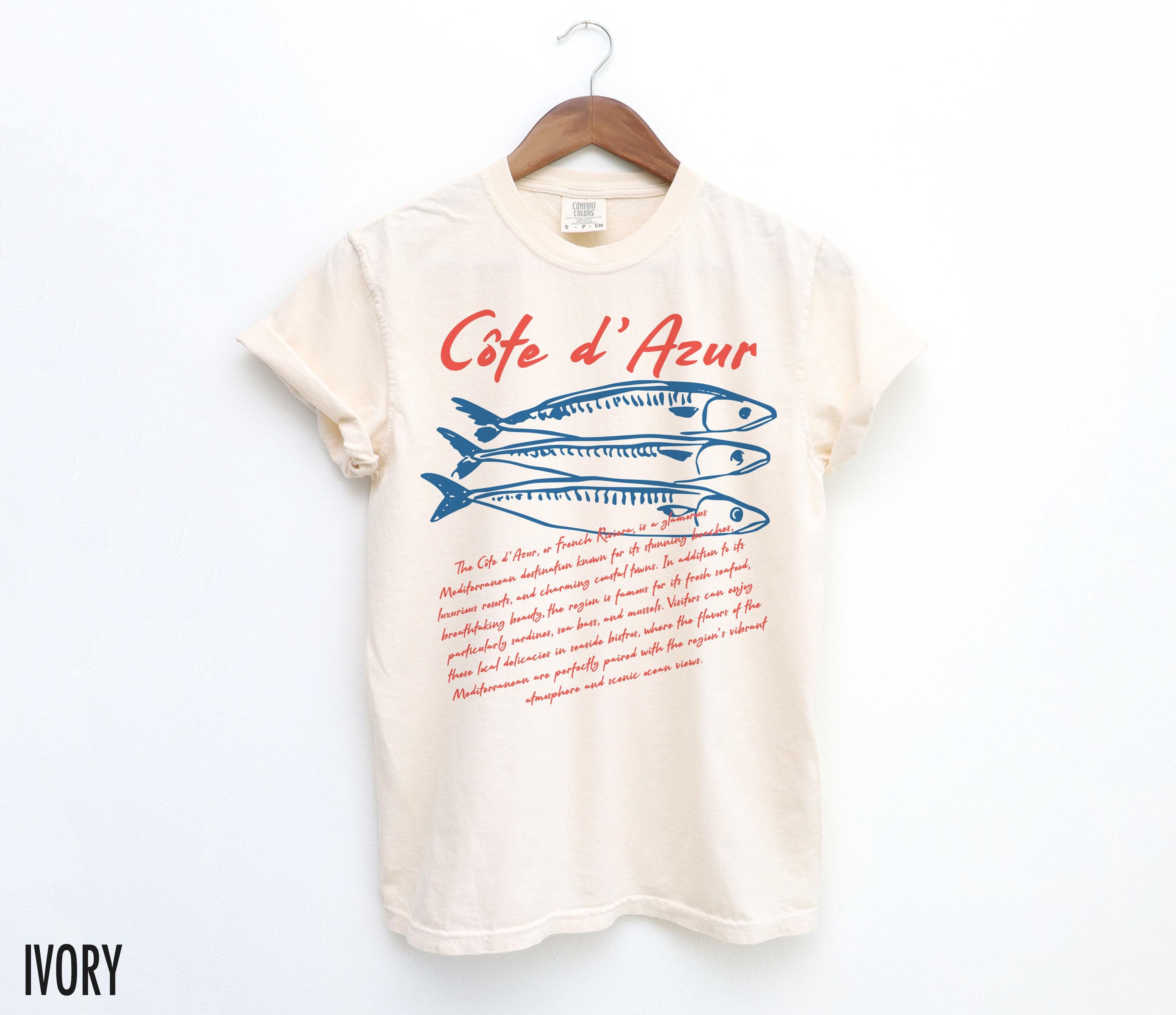 French Riviera Shirt, Côte D'azur, Sardines Tshirt, Seafood T