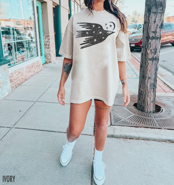 Bird Shirt, Comfort Colors Shirt, Celestial Tshirt, Spirit Animal, Totem Animal, Distressed Shirt, Vintage Bird Tee, Distressed T-Shirt