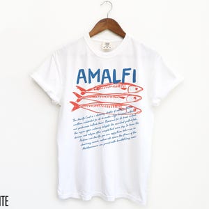 Amalfikusten T-shirt, Italiensk T-shirt, Amalfikusten T-shirt, Semester T-shirt, Sardiner T-shirt, Italiensk Semester, Sardiner T-shirt, Amalfikusten, Reset-shirt White