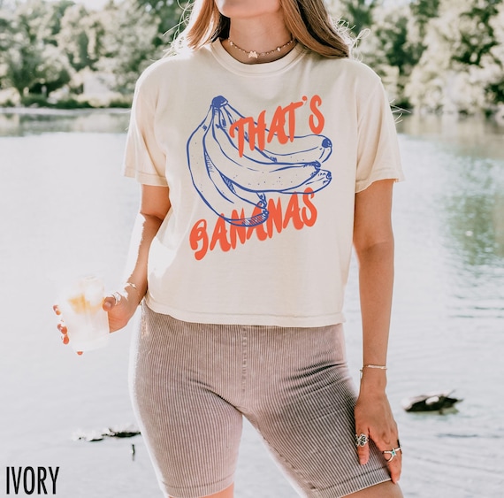 Banana Crop Top, Banana Shirt, Bananas Cropped Tee, Funny Fruit