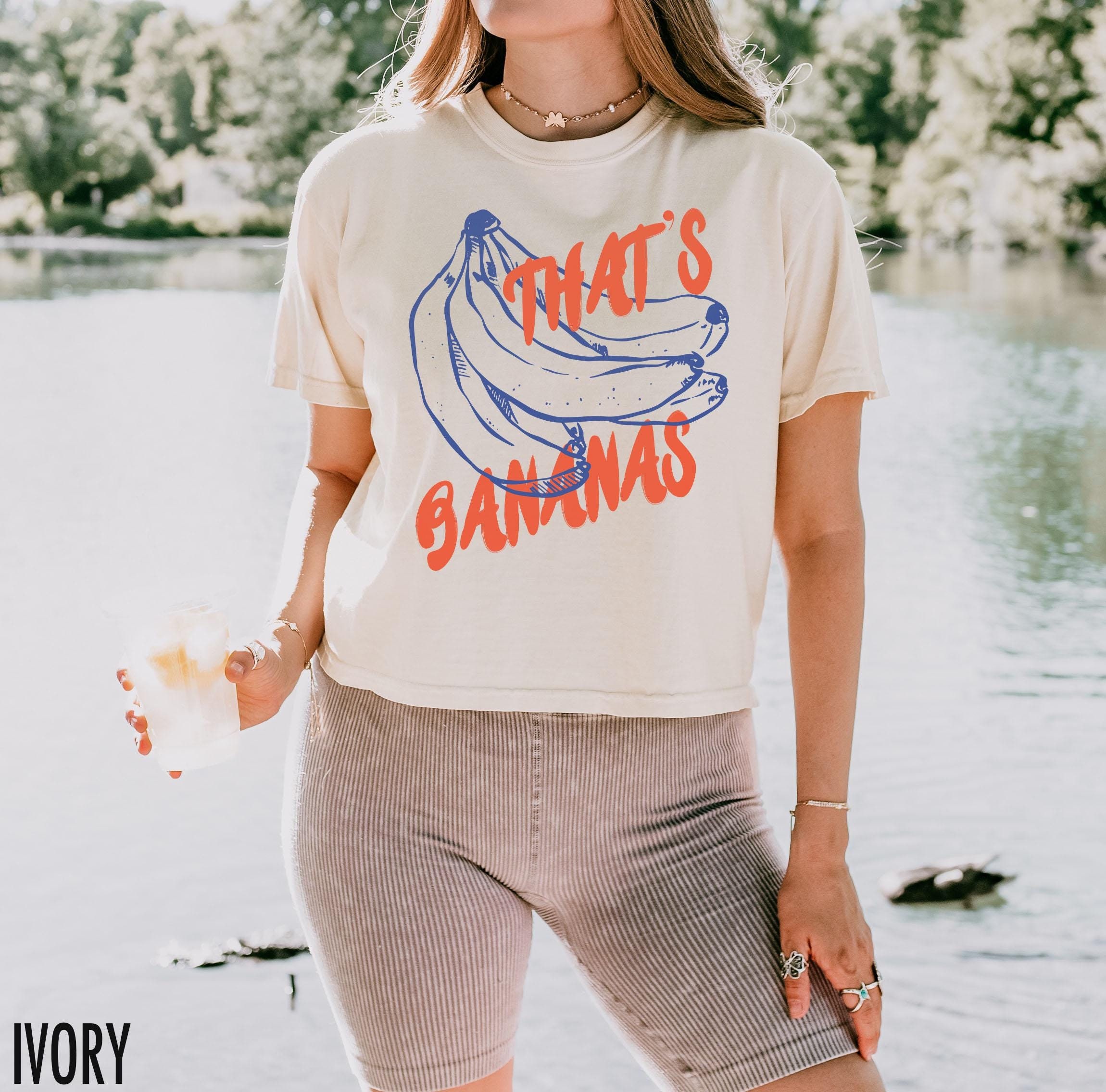 Banana Crop Top, Banana Shirt, Bananas Cropped Tee, Funny Fruit