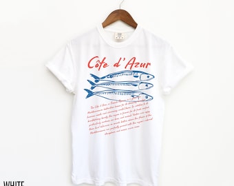 French Riviera Shirt, Côte D'azur, Sardines Tshirt, Seafood T