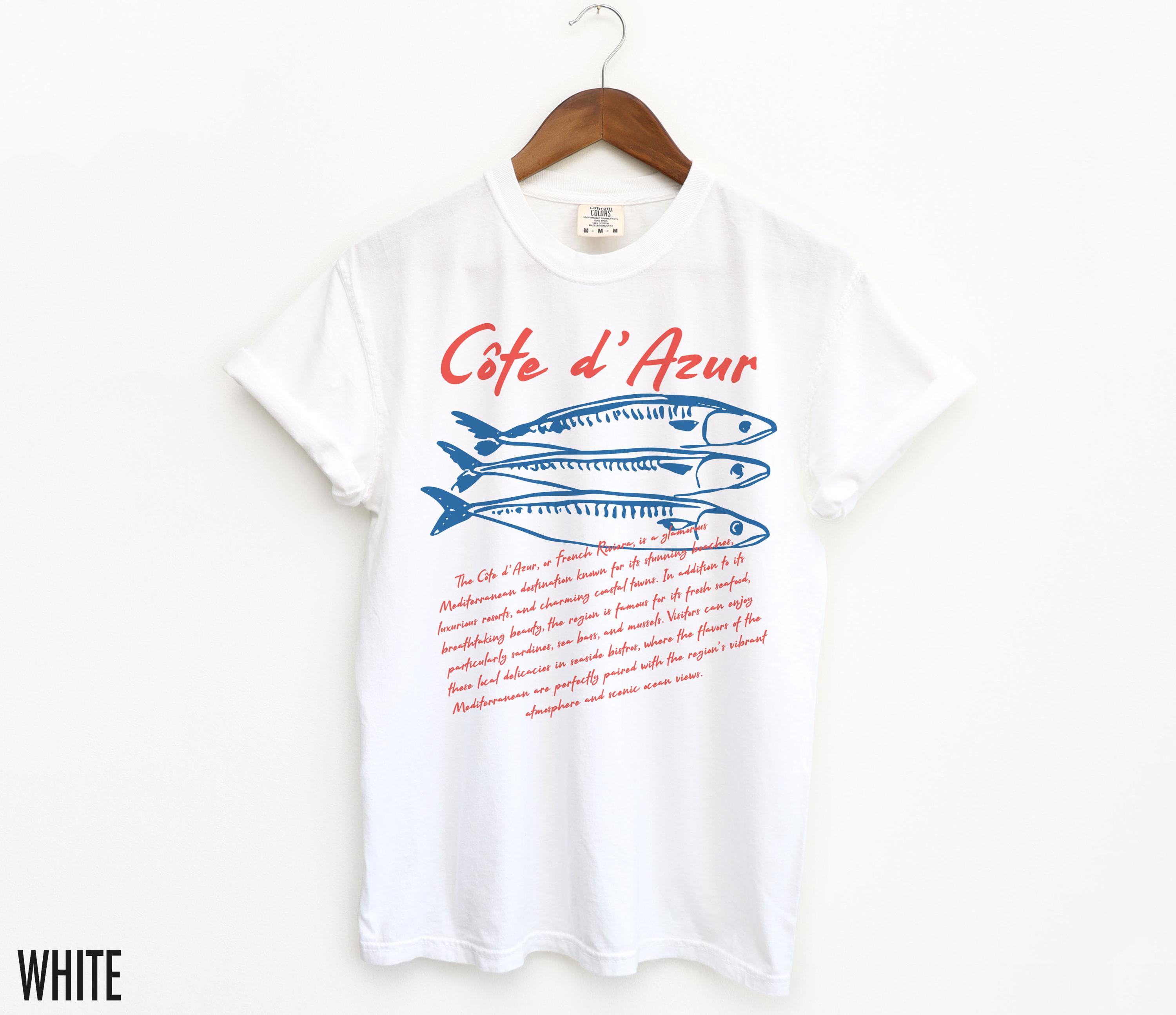 French Riviera Shirt, Côte D'azur, Sardines Tshirt, Seafood T
