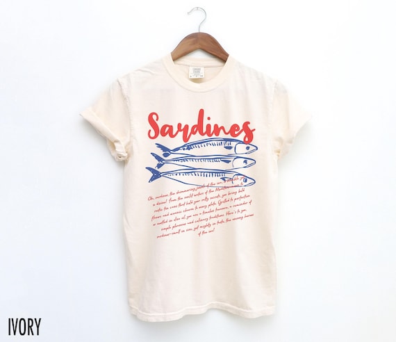 Sardines Shirt, Fish Shirt, Sardines Tshirt, Vintage Sardine, Coastal Aesthetic, Retro Graphic Tee, Men Women, Trendy, Sardines T-Shirt