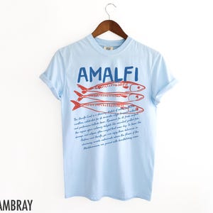 Amalfikusten T-shirt, Italiensk T-shirt, Amalfikusten T-shirt, Semester T-shirt, Sardiner T-shirt, Italiensk Semester, Sardiner T-shirt, Amalfikusten, Reset-shirt Chambray