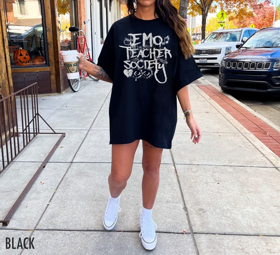 Emo Shirt, Emo Teacher Shirt, Retro Graphic Tee, Comfort Colors, Goth Teacher Tshirt, 90s Retro Tee, Y2K T Shirt, retro 2000s Shirt, Alt Tee