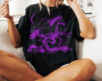 Horse Shirt, Wild Horse Tshirt, Western Graphic Tee, Country T Shirt, Rodeo Shirts, Horse Lover Gift, Distressed Horse Top, Galloping Horse