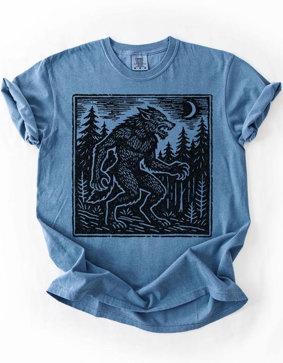 Werewolf Shirt, Vintage Werewolf, Retro Halloween TShirt,  Dark Art Tee, Grimdark T Shirt, Goth T-Shirt, Werewolf Tshirt, Halloween Shirts