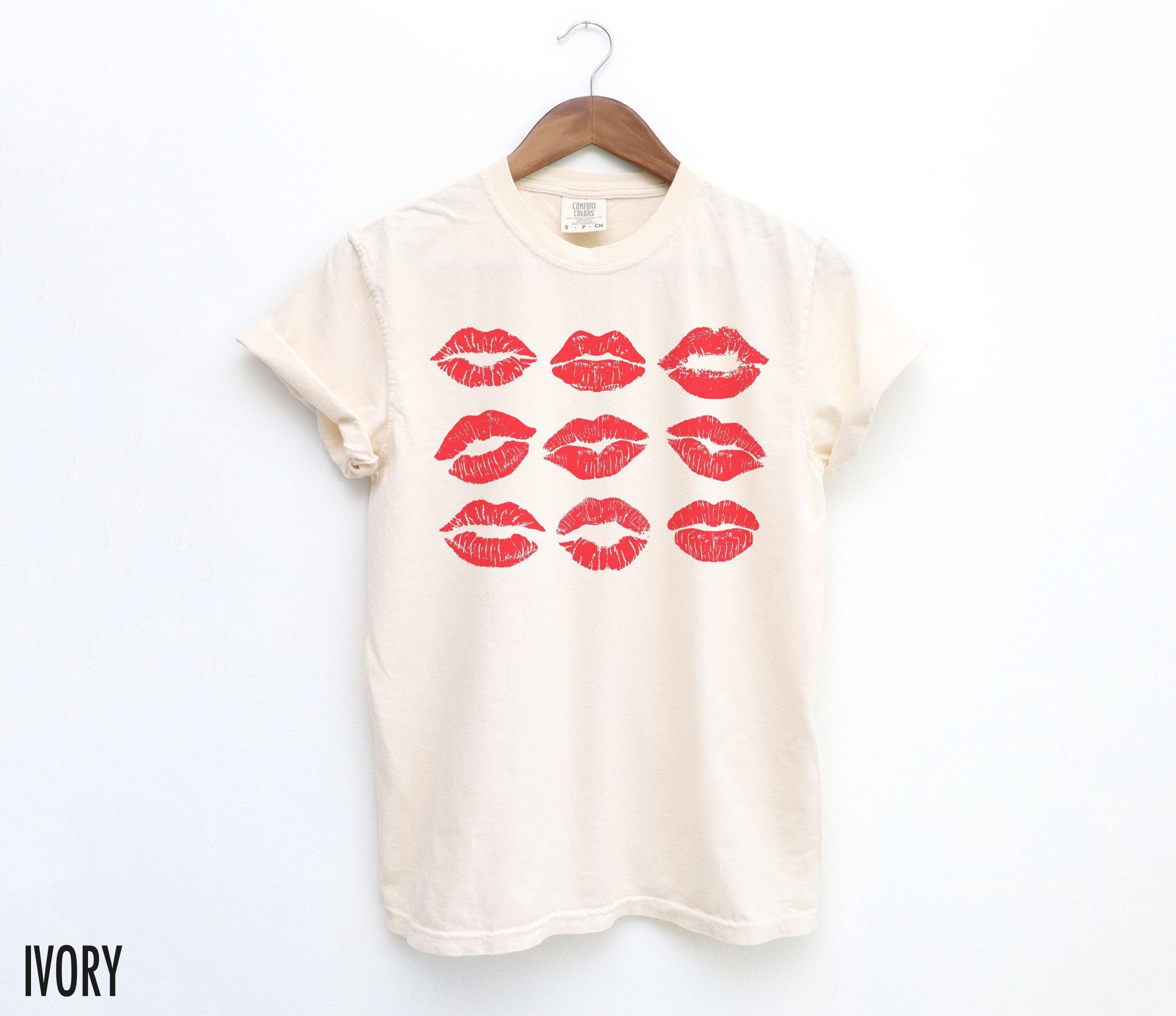 Lips Shirt, Kiss Tshirt, Valentines Day Shirt, Womans Lips Tshirt