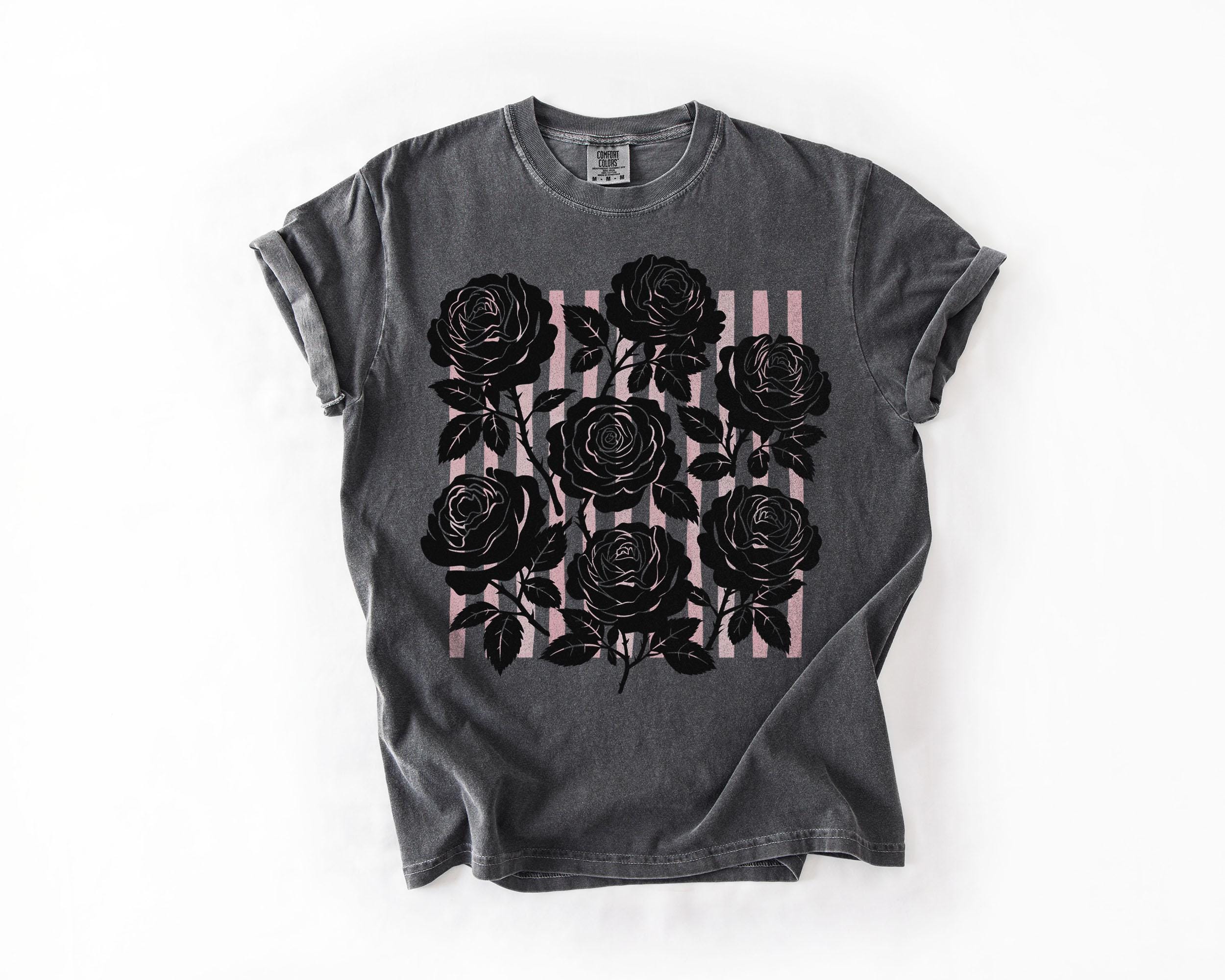 Rose Shirt, Roses Tshirt, Floral Tshirt, Cottagecore Top, Flower 