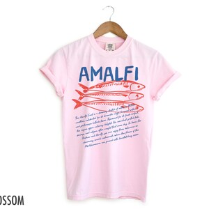 Amalfikusten T-shirt, Italiensk T-shirt, Amalfikusten T-shirt, Semester T-shirt, Sardiner T-shirt, Italiensk Semester, Sardiner T-shirt, Amalfikusten, Reset-shirt Blossom