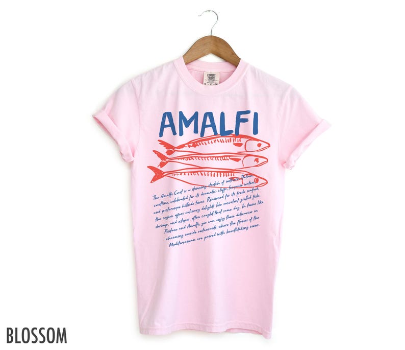 Amalfikusten T-shirt, Italiensk T-shirt, Amalfikusten T-shirt, Semester T-shirt, Sardiner T-shirt, Italiensk Semester, Sardiner T-shirt, Amalfikusten, Reset-shirt Blossom