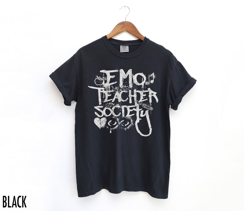 Emo-tröja, emo-lärartröja, retrografik-tröja, bekväma färger, goth-lärartröja, 90-tals retro-tröja, Y2K-tröja, retro 2000-talsskjorta, alternativ tröja bild 4