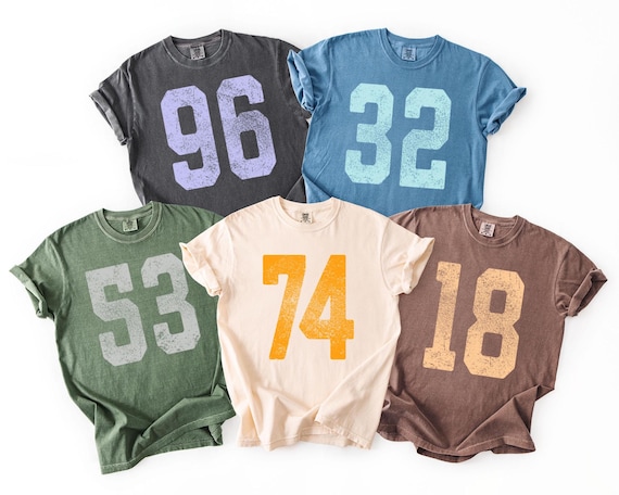 Custom Number Shirt, Youth Adult, Team Shirts, Game Day Tshirt, Football Number, Distressed Vintage, Retro Sports, Matching Athletic, Kids