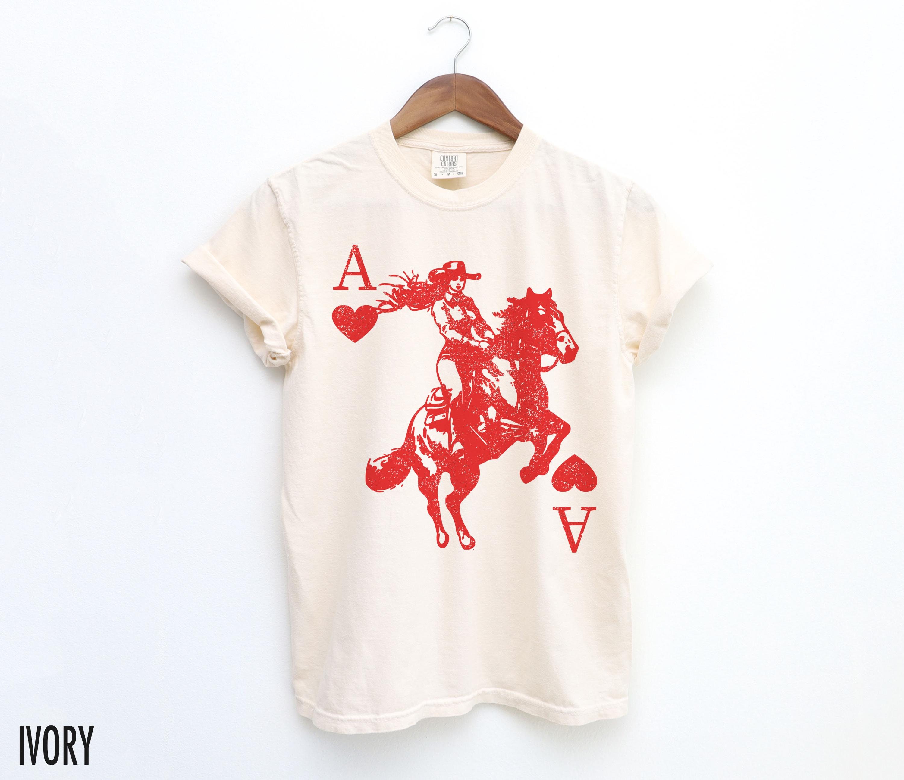 Cowgirl Shirt, Ace Tshirt, Hearts T-shirt, Western Shirt, Playing