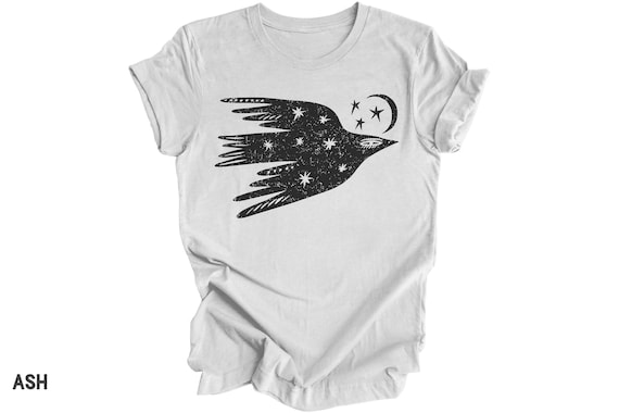 Bird Tshirt Scandinavian Bird Shirt Folk Art Bird Graphic Tee Scandi Bird Vintage Distressed Graphic Tee Scandinavian Hawk Retro Tshirt