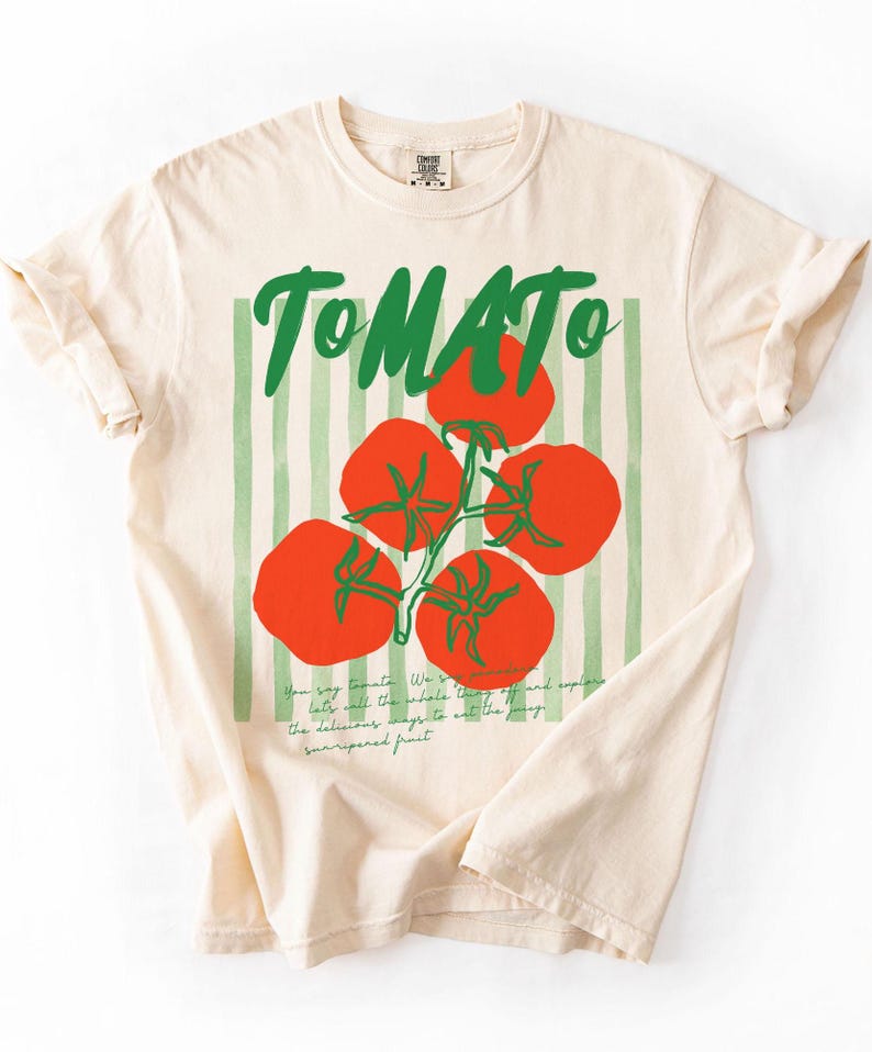 Tomatskjorta, tomatflicka sommar, trädgårdskjorta, bondens marknad, present till trädgårdsmästare, trädgårdsskötsel t-shirt, tomat t-shirt, tomat Ivory