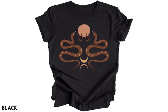 Snake Graphic Tee, Western Tshirt, Snake Moon Phase Shirt, Boho Snake Western Tshirts, Full Moon Shirt, Desert Southwest, Mystical Snake