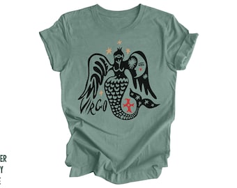 Virgo Shirt Astrology Graphic Tee Zodiac Sign Symbols Modern Boho Clothing Virgo Maiden Virgin Cute Celestial TShirt Zodiac Lover Gift Idea
