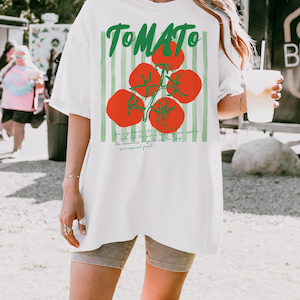 Tomatskjorta, tomatflicka sommar, trädgårdskjorta, bondens marknad, present till trädgårdsmästare, trädgårdsskötsel t-shirt, tomat t-shirt, tomat bild 3