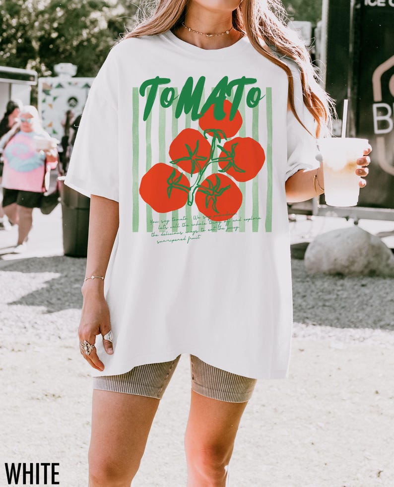 Tomatskjorta, tomatflicka sommar, trädgårdskjorta, bondens marknad, present till trädgårdsmästare, trädgårdsskötsel t-shirt, tomat t-shirt, tomat bild 3