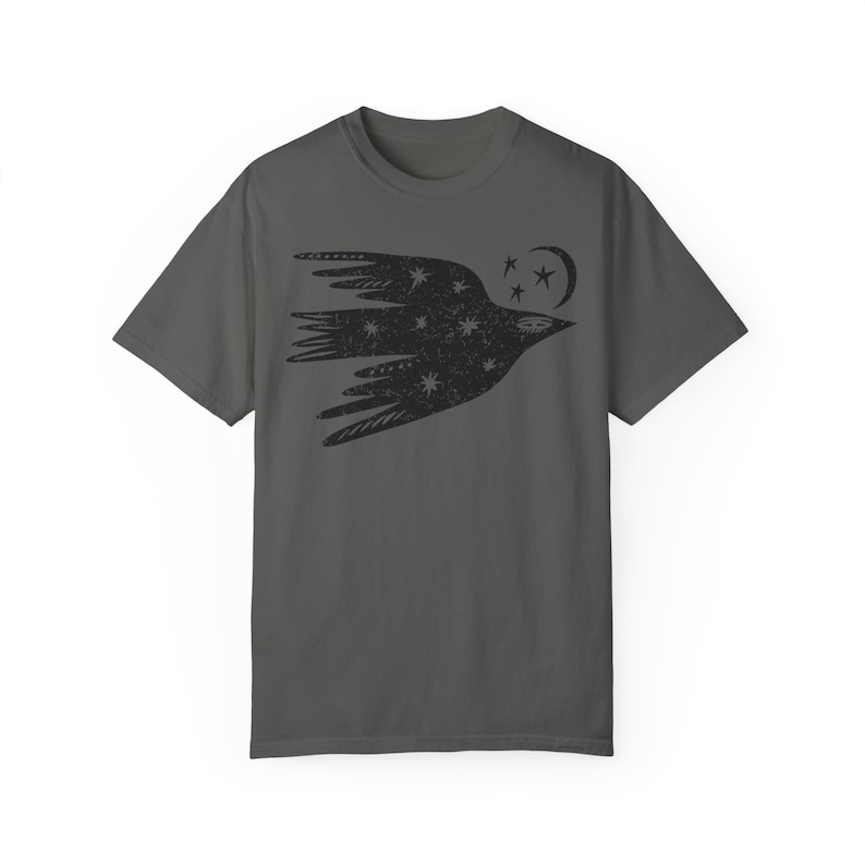 Bird Shirt, Comfort Colors Shirt, Celestial Tshirt, Spirit Animal, Totem Animal, Distressed Shirt, Vintage Bird Tee, Distressed T-Shirt Pepper