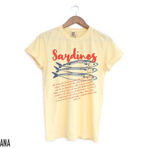 Sardines Shirt, Fish Shirt, Sardines Tshirt, Vintage Sardine, Coastal Aesthetic, Retro Graphic Tee, Men Women, Trendy, Sardines T-Shirt Banana