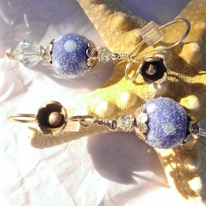 Handcrafted Lampwork Dangle Earrings:  Delicious &quot;Snow Cone&quot;