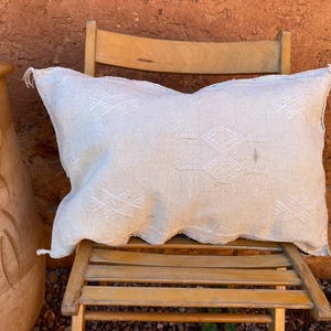 Moroccan Cactus Silk Pillow, Boho Cushion Cover, Handmade Decorative Throw, Luxury Soft Accent, 50x50 cm Gift