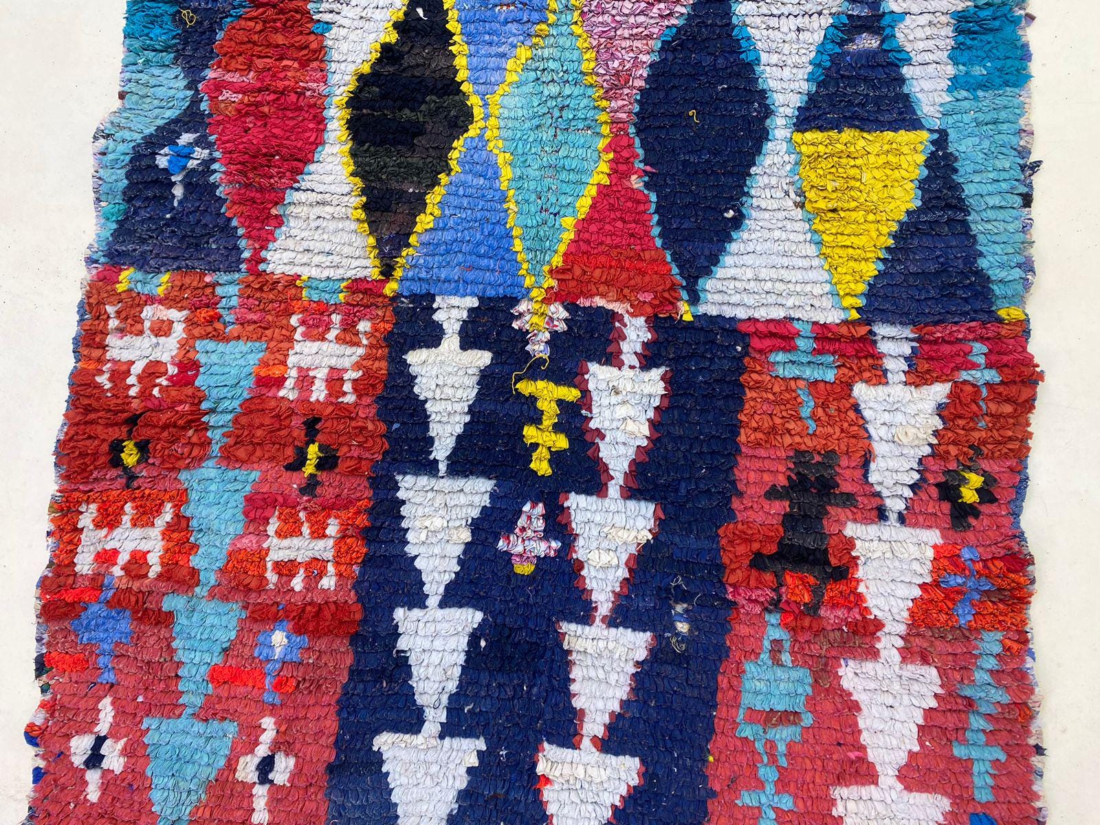 ハンドメイドのモロッコウールラグ - ボヘミアンヴィンテージカラー