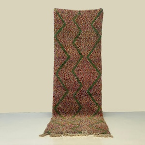 Beni Ourain Runner Rug - Cozy Handwoven Wool with Geometric Design