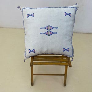 Moroccan Cactus Silk Pillow, Boho Chic Cushion, Artisan Made Decor, Luxury Throw Cover, Soft Cozy Accent, 50x50 cm